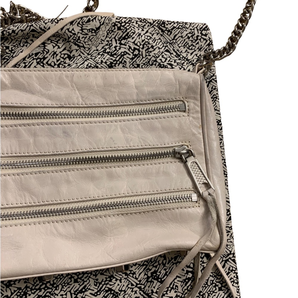 Rebecca Minkoff | Leather Mini Mac Tassels Zipper Detail Cream White Crossbody - Picture 12 of 16